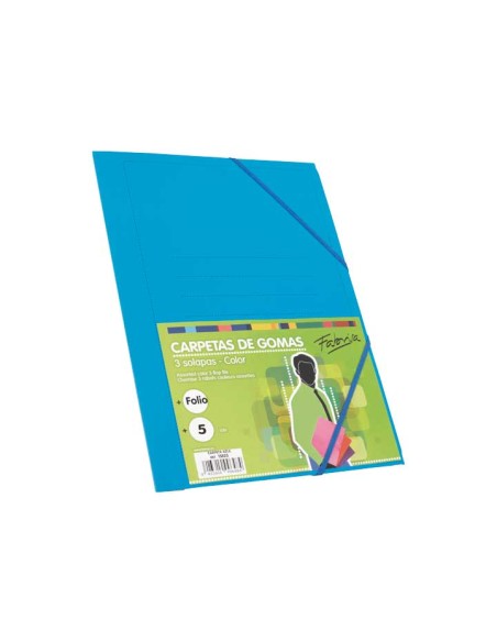 CARPETA GOMAS FABRISA CARTON Fº AZUL 15825